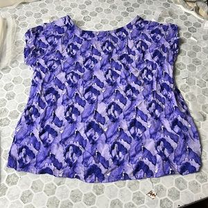Small Purple Patterned Short Sleeve t Shirt
